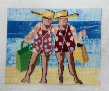 click here to view larger image of Ladies on the Beach (hand painted canvases)