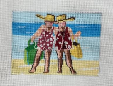 click here to view larger image of Ladies on the Beach/Small (hand painted canvases)