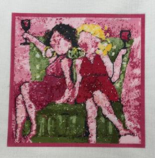 click here to view larger image of Drinking Ladies (hand painted canvases)