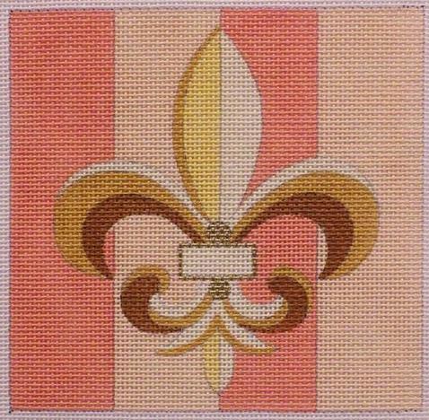 click here to view larger image of Fleur de Lis Pink (hand painted canvases)
