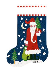 click here to view larger image of Tree Cutie Pie Santa (hand painted canvases)