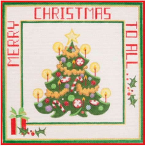 click here to view larger image of Merry Christmas to All Pillow (hand painted canvases)