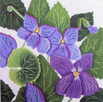 click here to view larger image of Violets (no background) (hand painted canvases)