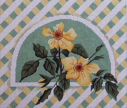 click here to view larger image of Yellow Rose in Lattice  (hand painted canvases)