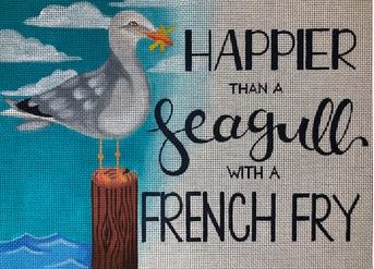 click here to view larger image of Happier than a Seagull (hand painted canvases)