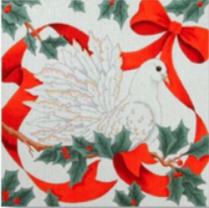 click here to view larger image of Christmas Dove (hand painted canvases)