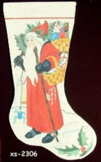 click here to view larger image of Old St Nick (Victorian) Stocking (hand painted canvases)