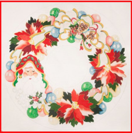 click here to view larger image of Santa Wreath or Mini Tree Skirt (hand painted canvases)