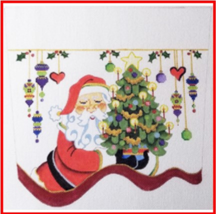 click here to view larger image of Cuff (Santa Holding Christmas Tree) (hand painted canvases)