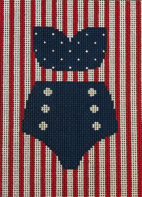 click here to view larger image of Navy w/Polka Dots Ornament (hand painted canvases)