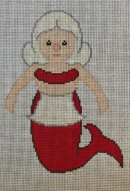 click here to view larger image of Mrs Santa Mermaid Ornament (hand painted canvases)