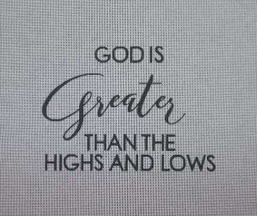 click here to view larger image of God is greater . . . (hand painted canvases)