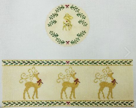 click here to view larger image of Reindeer/Gold Box (hand painted canvases)