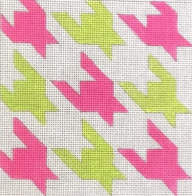 click here to view larger image of Pink/Green Houndstooth (hand painted canvases)