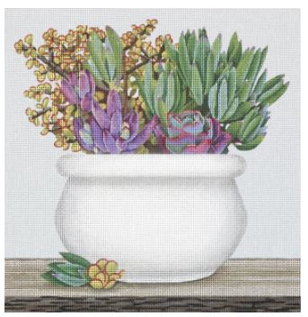 click here to view larger image of Succulent Bowl (hand painted canvases)