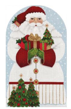 click here to view larger image of Christmas Tree Santa Large Dome (hand painted canvases)