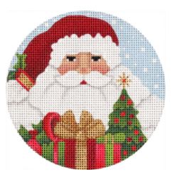 click here to view larger image of Christmas Tree Santa Ornament (hand painted canvases)
