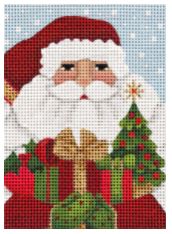 click here to view larger image of Christmas Tree Santa Ornament 2282 (hand painted canvases)