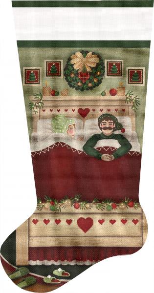 click here to view larger image of A Long Christmas Nap Stocking (hand painted canvases)