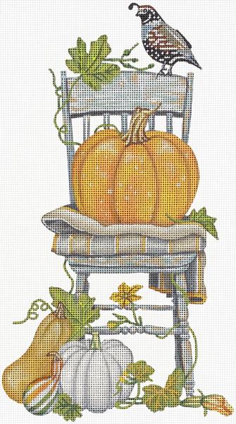 click here to view larger image of Pumpkin Chair (hand painted canvases)