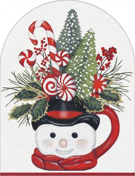click here to view larger image of Snowman Mug (hand painted canvases)