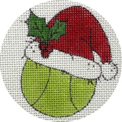 click here to view larger image of Tennis Ball w/Santa Hat (hand painted canvases)