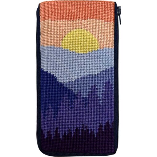 click here to view larger image of Stitch/Zip - Mountain Scene Eyeglass Case (needlepoint kits)