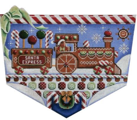 click here to view larger image of Gingerbread Train Cuff (hand painted canvases)