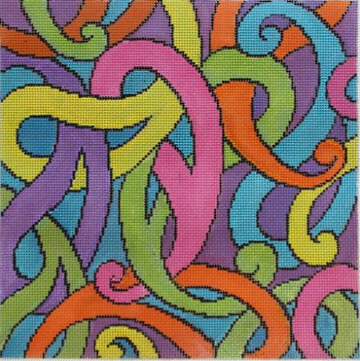 click here to view larger image of Paisley Party (hand painted canvases)