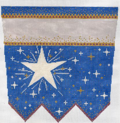 click here to view larger image of Blue Star Cuff (hand painted canvases)
