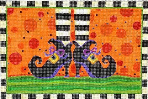 click here to view larger image of Witches Feet/Striped Border (hand painted canvases 2)