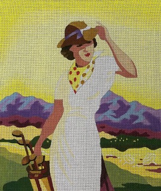 click here to view larger image of Women/Golf (hand painted canvases)