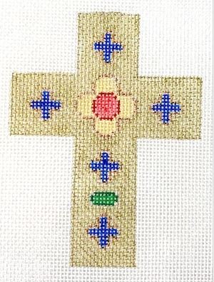 click here to view larger image of Jeweled Cross (hand painted canvases)