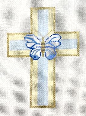 click here to view larger image of Cross w/Butterfly (hand painted canvases)