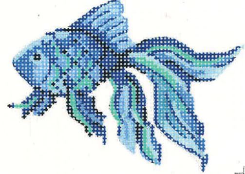 click here to view larger image of Cobolt Blue Betta Fish (hand painted canvases)