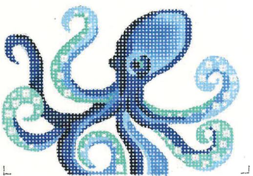 click here to view larger image of Royal Blue Octopus (hand painted canvases)
