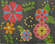 click here to view larger image of Retro Floral (hand painted canvases)