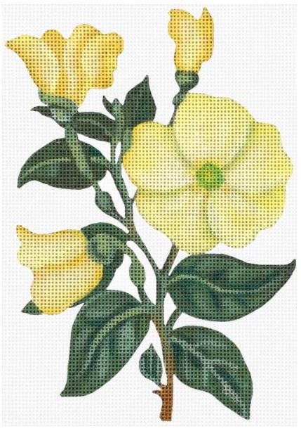 click here to view larger image of Yellow Flowers for Turtle Bag (hand painted canvases)