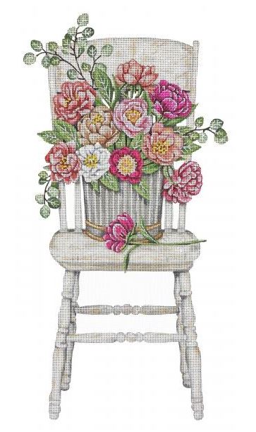 click here to view larger image of Peony Chair (hand painted canvases)