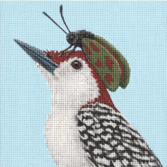 click here to view larger image of Alexander - Woodpecker & Bug (hand painted canvases)