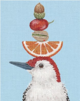 click here to view larger image of Woodpecker Snack Time (hand painted canvases)