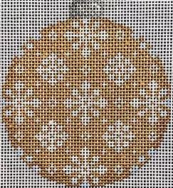 click here to view larger image of Snowflake Repeat on Gold Ball Ornament (hand painted canvases)