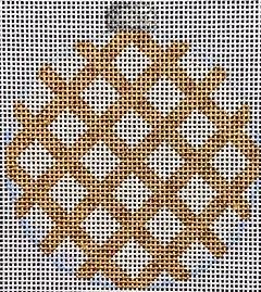 click here to view larger image of Gold Diagonal Woven Ball Ornament (hand painted canvases)