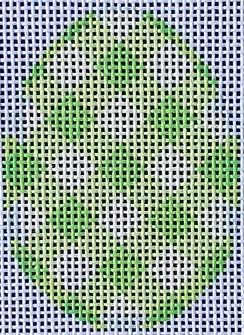 click here to view larger image of Lime Gingham Mini Egg  (hand painted canvases)