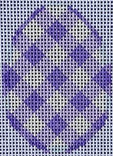 click here to view larger image of Purple Gingham Mini Egg  (hand painted canvases)