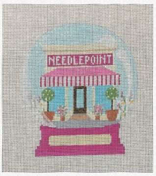 click here to view larger image of Needlepoint Store Snowglobe (hand painted canvases)