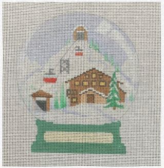 click here to view larger image of Ski Mountain Snowglobe  (hand painted canvases)