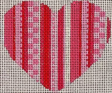 click here to view larger image of Multi Stripe Heart (hand painted canvases)