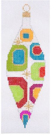 click here to view larger image of Mod Dots Teardrop Ornament (hand painted canvases)