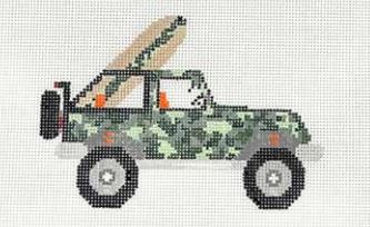 click here to view larger image of Camo Jeep (hand painted canvases)